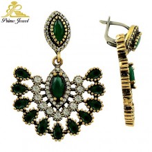 Gümüş Otantik Taşlı Küpe